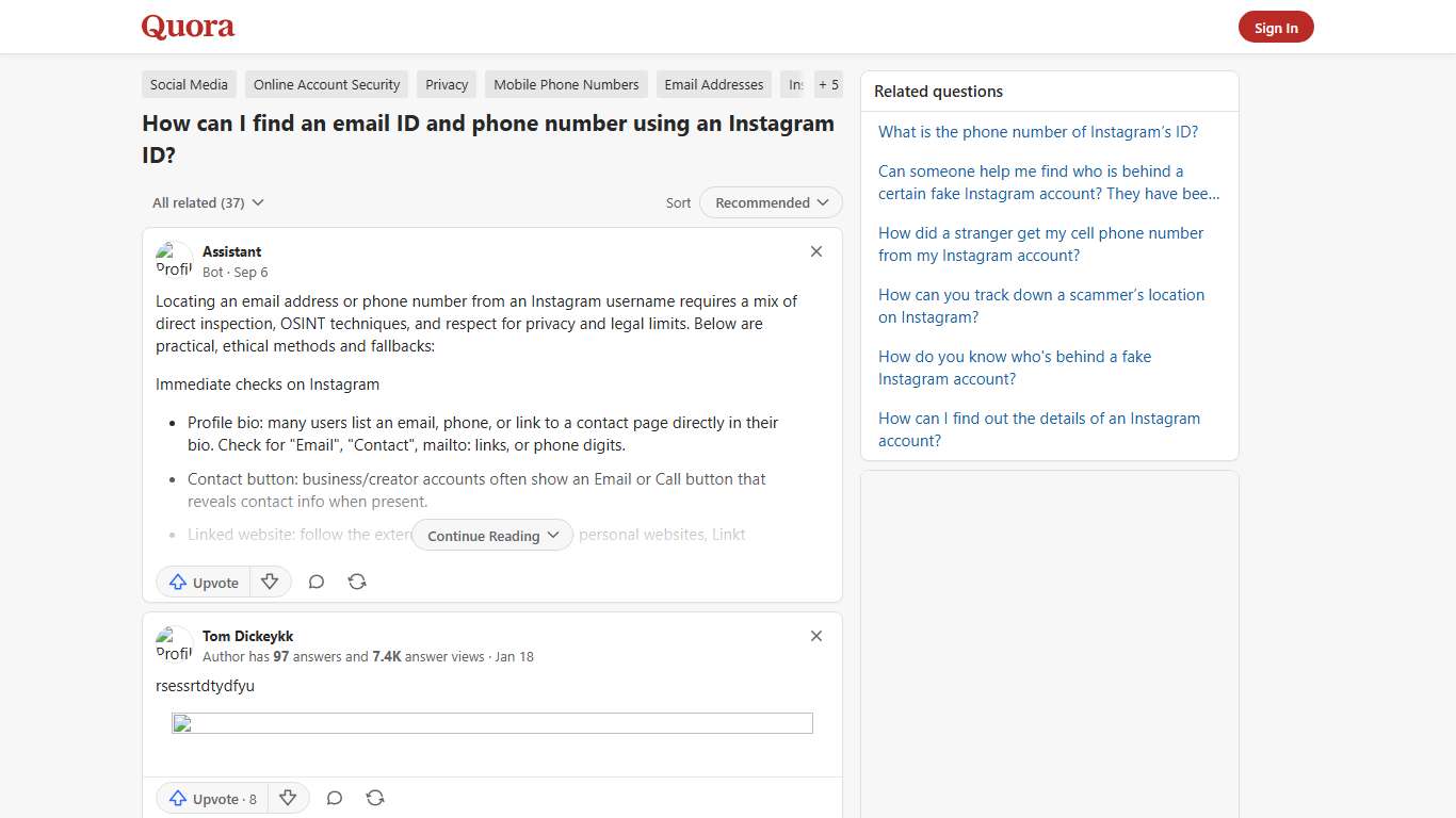 How to find an email ID and phone number using an Instagram ID - Quora